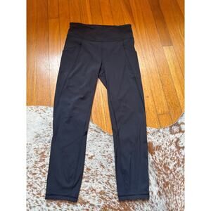 Lululemon Time To Sweat Crop 23" Black High Rise Luxtreme Sz 6